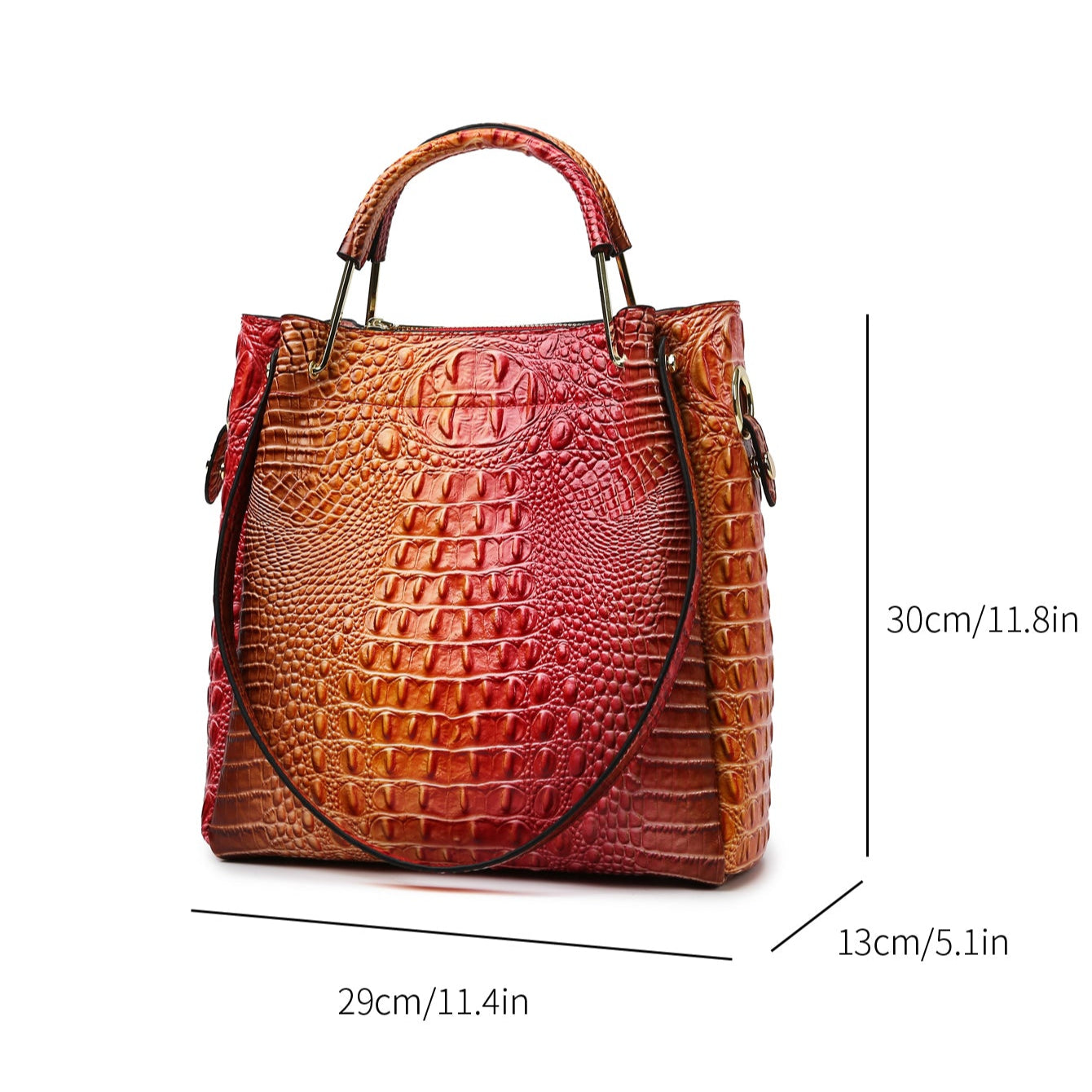 Fashion Colored Crocodile Patterned Handbag