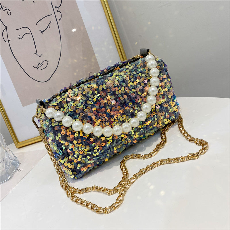 Fashion Pearl Sequin Dinner Bag,Handbag,Crossbody Bag