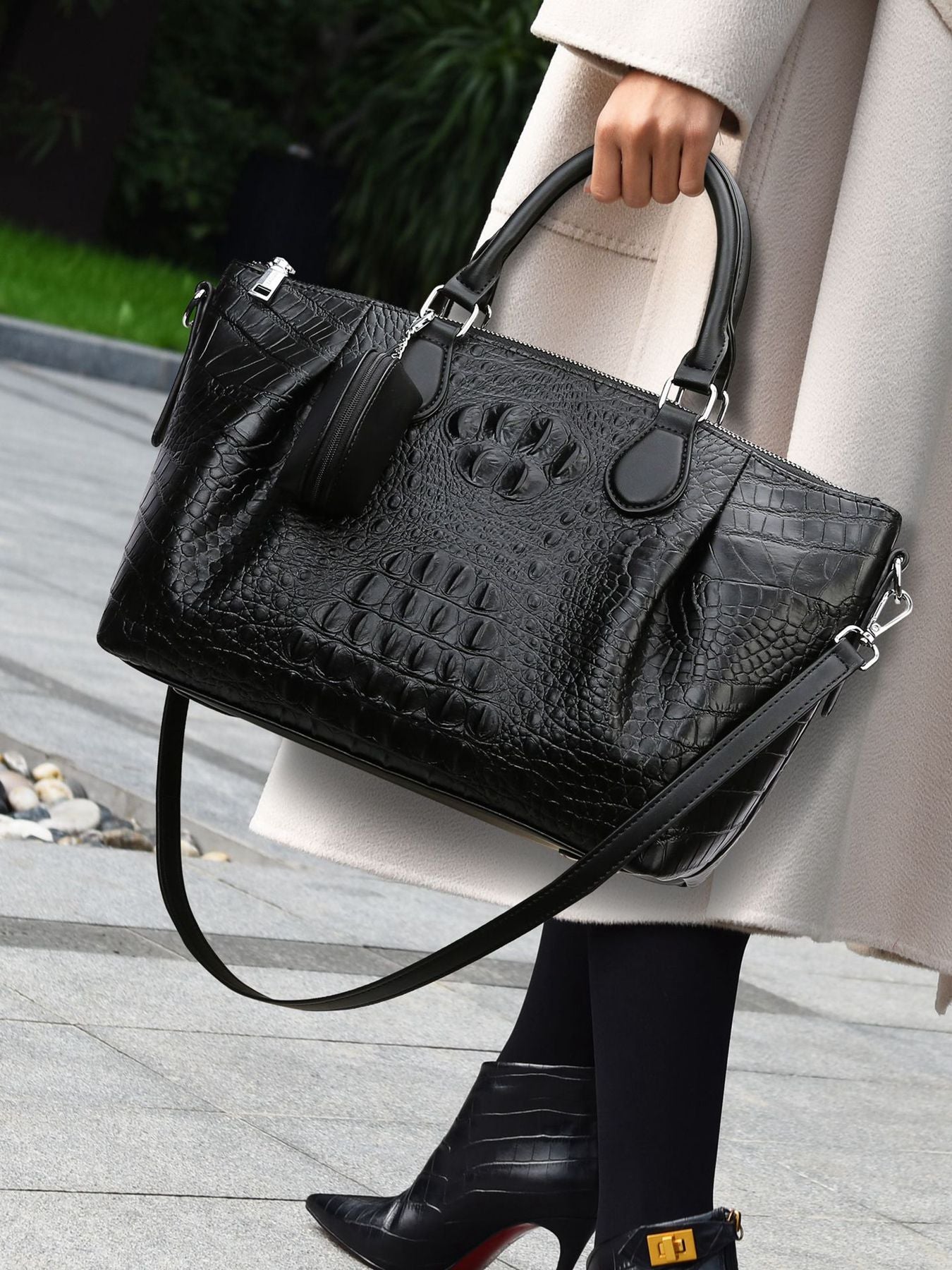 Fashionable Light Luxury Crocodile Embossed Tote Bag