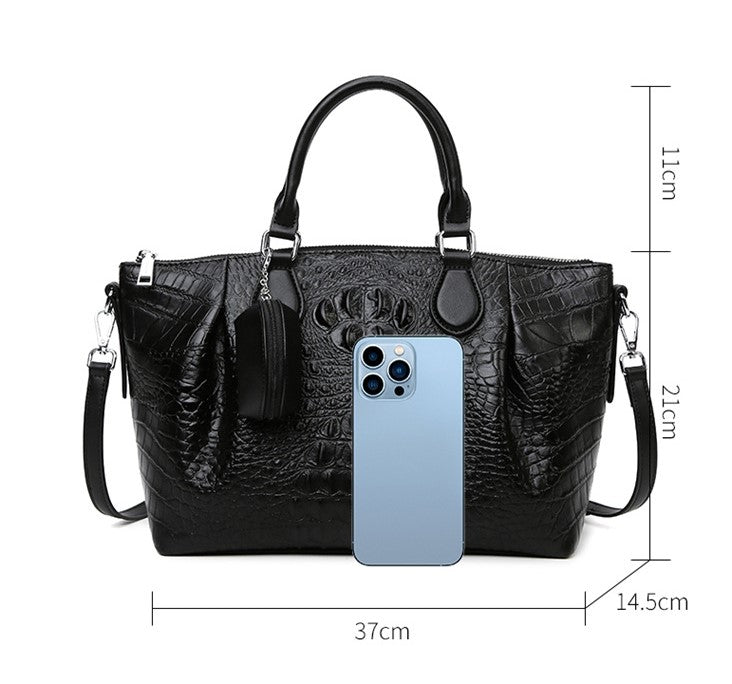 Fashionable Light Luxury Crocodile Embossed Tote Bag