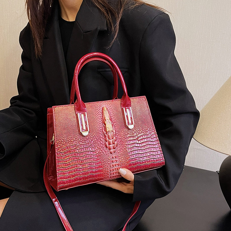 Fashion Crocodile Embossed Handbag