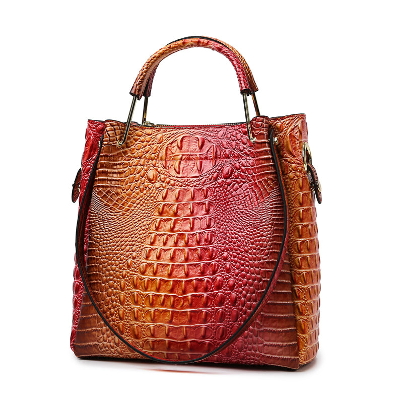 Fashion Colored Crocodile Patterned Handbag