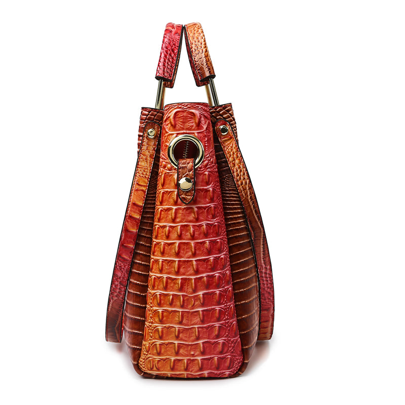 Fashion Colored Crocodile Patterned Handbag