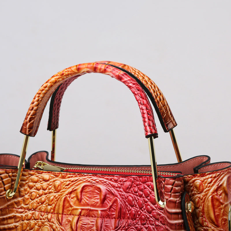 Fashion Colored Crocodile Patterned Handbag