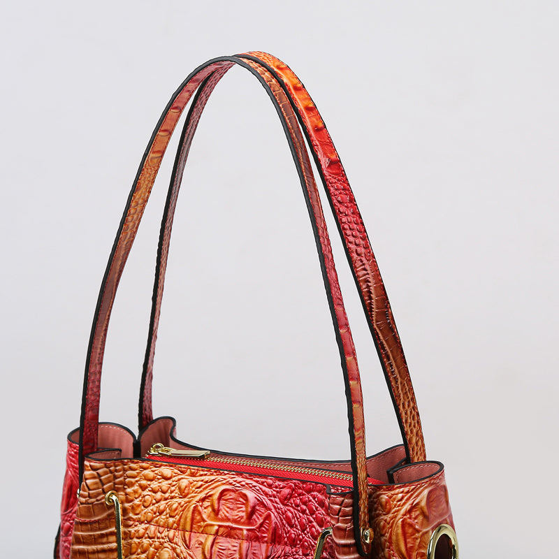 Fashion Colored Crocodile Patterned Handbag